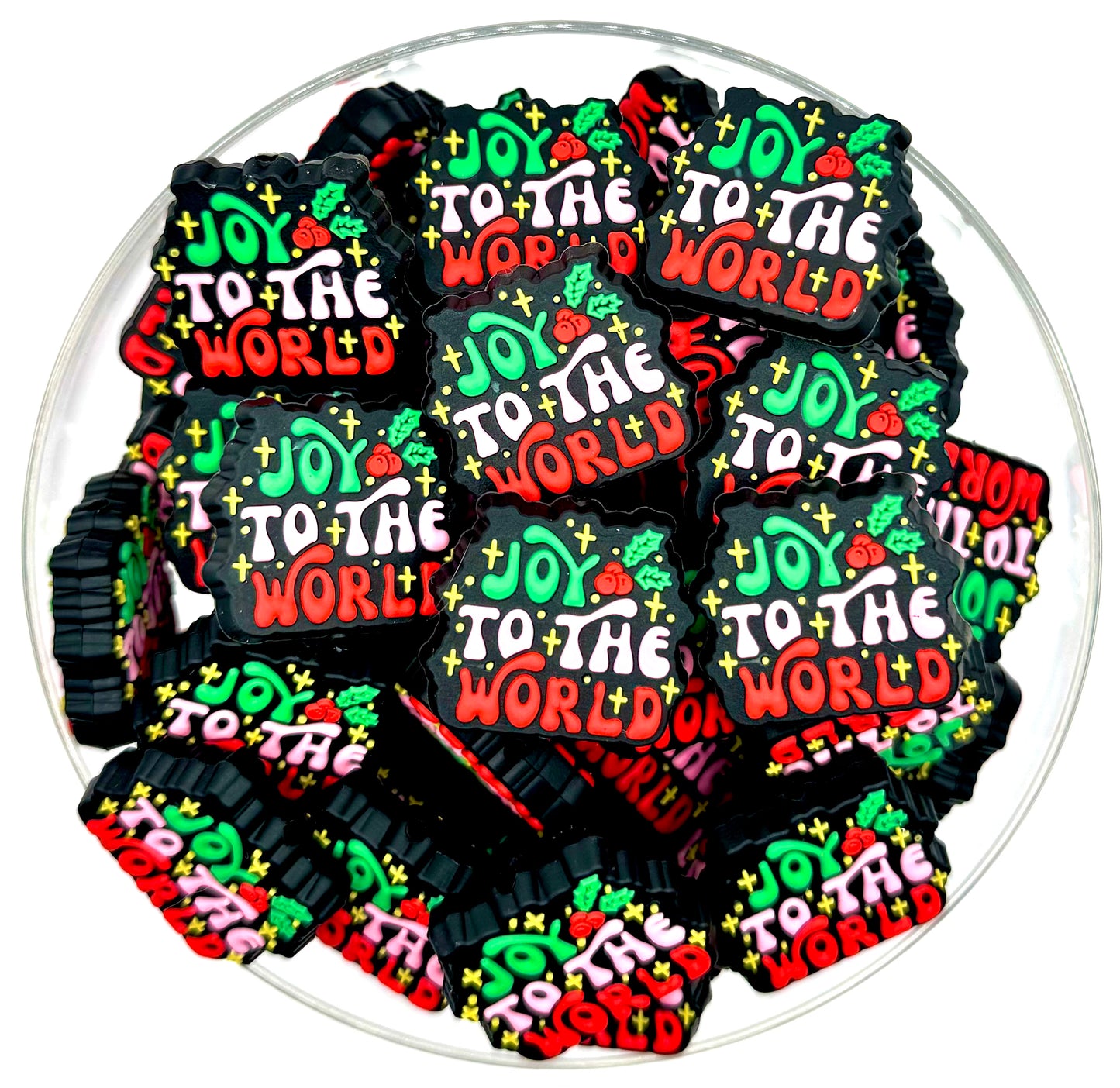 Joy to the world silicone focal bead