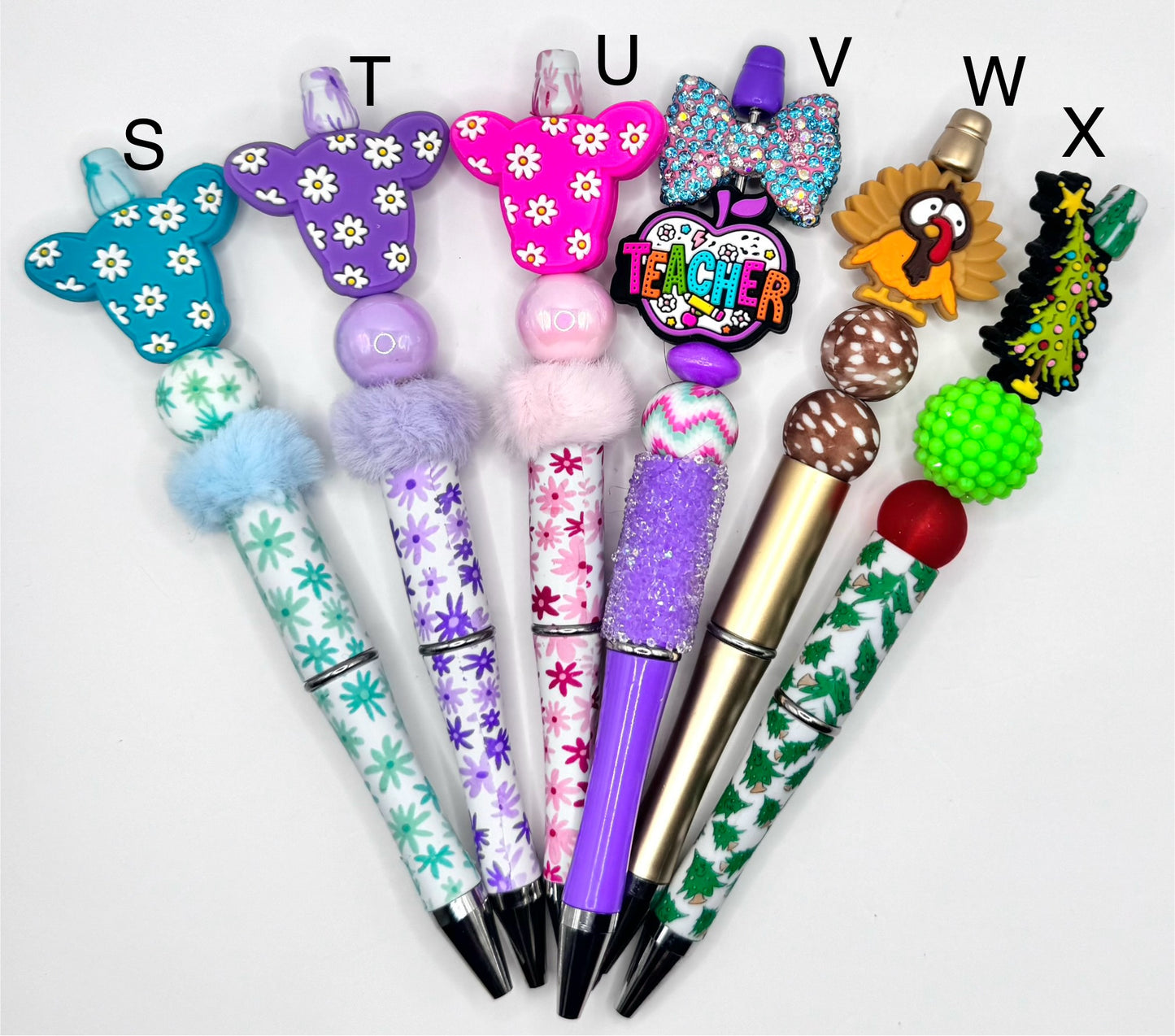 Premade ready to ship beaded pens! (See picture for number or letter of one)