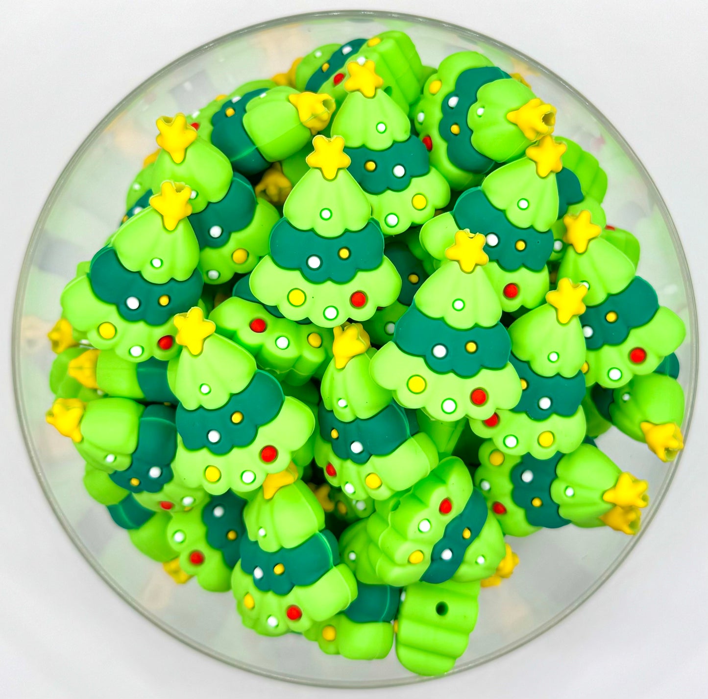 3D Christmas tree silicone focal bead