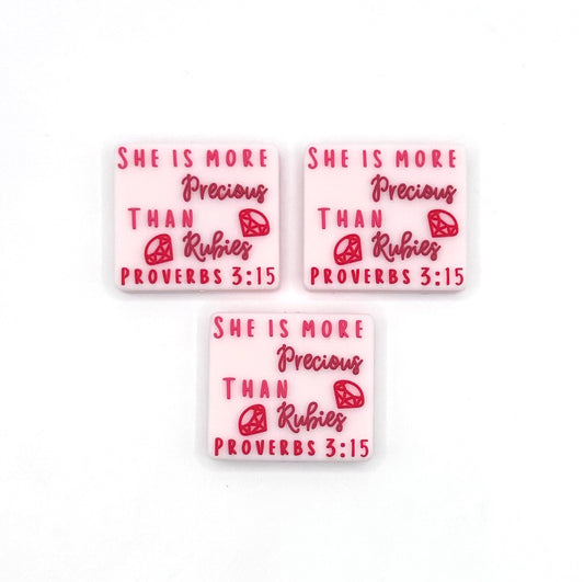 Proverbs 3:15 (HBK exclusive) silicone focal bead