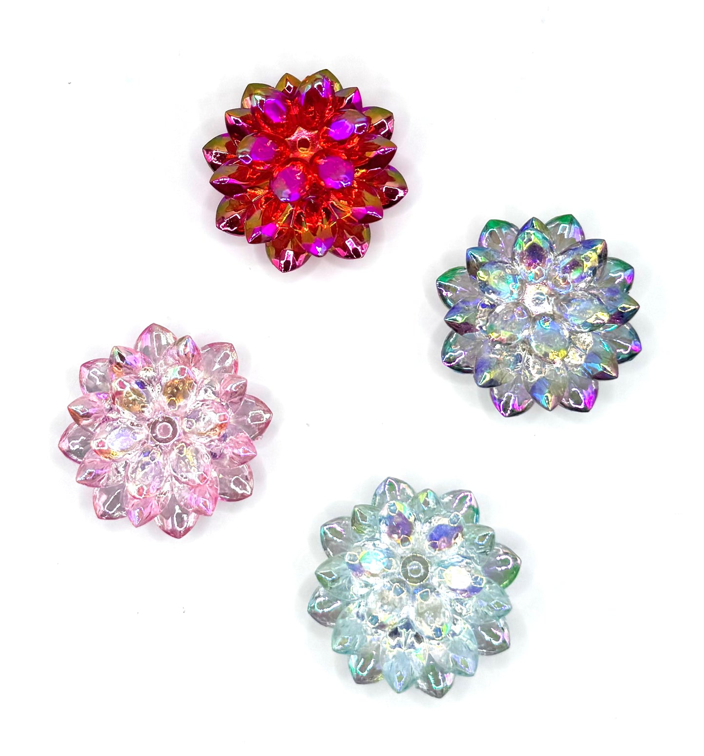 3 piece acrylic lotus flower beads