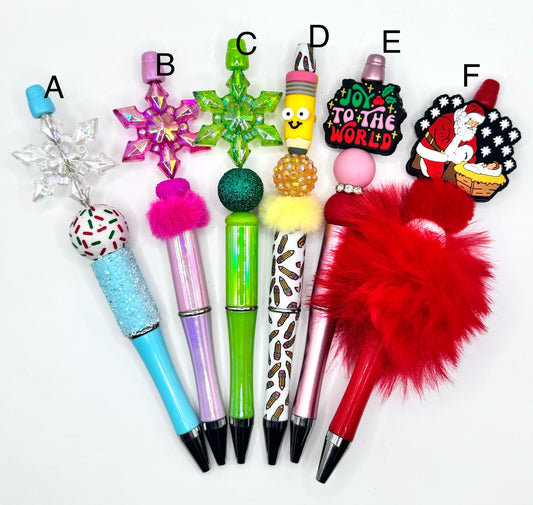 Premade ready to ship beaded pens! (See picture for number or letter of one)