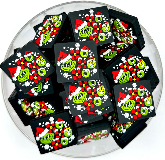 Grinchy Hohoho silicone focal bead