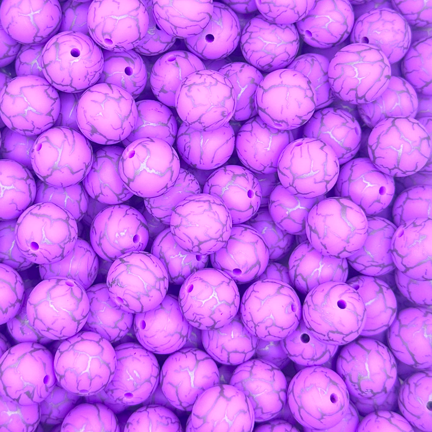 15mm purple marble silicone bead