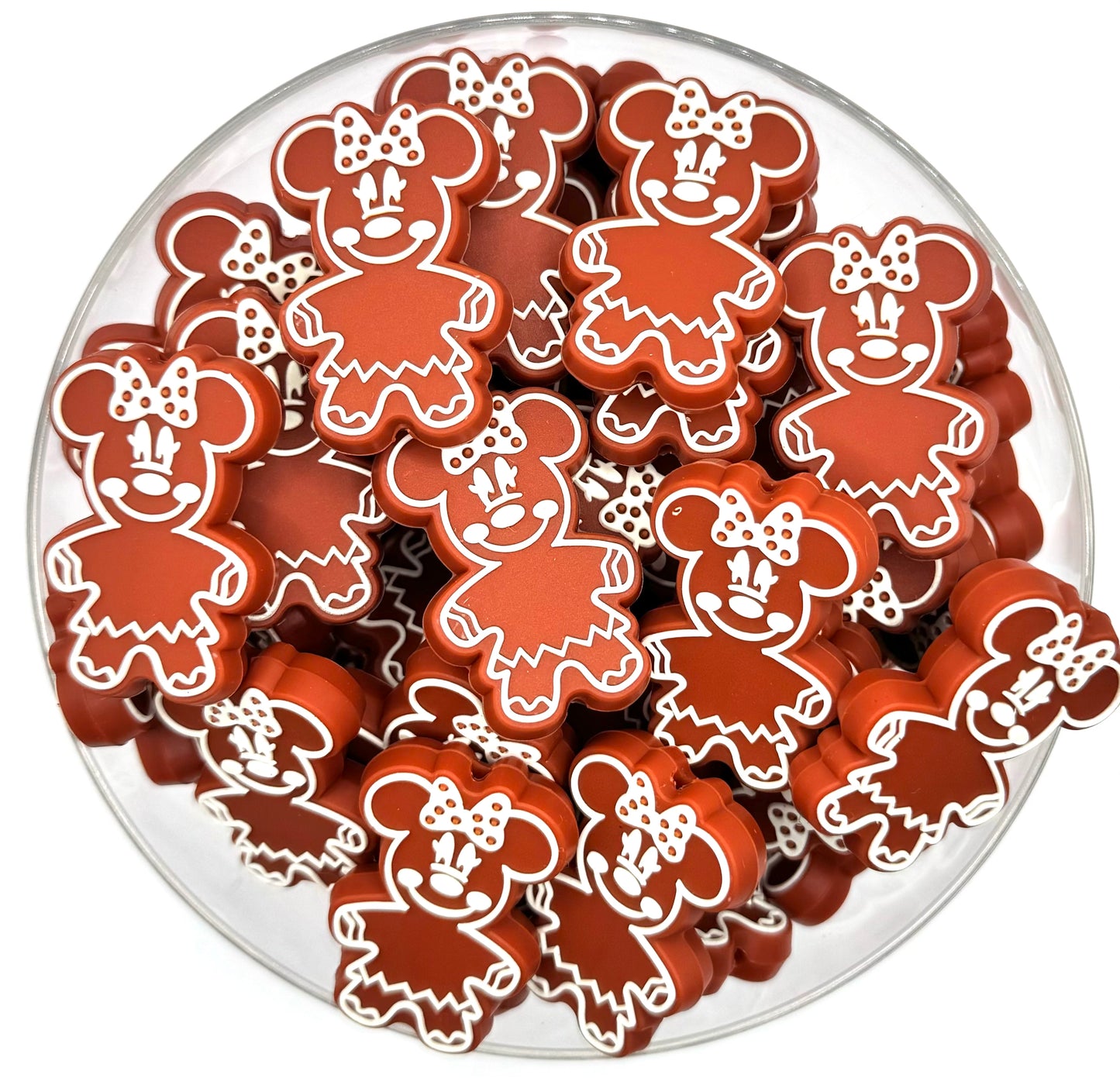 Gingerbread minn-ie silicone focal bead