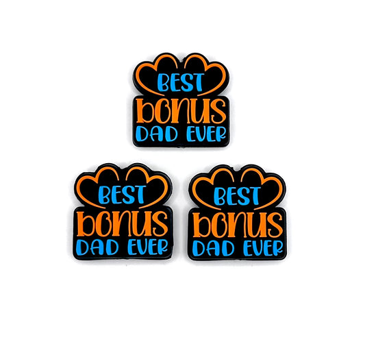 Best bonus dad ever silicone focal bead